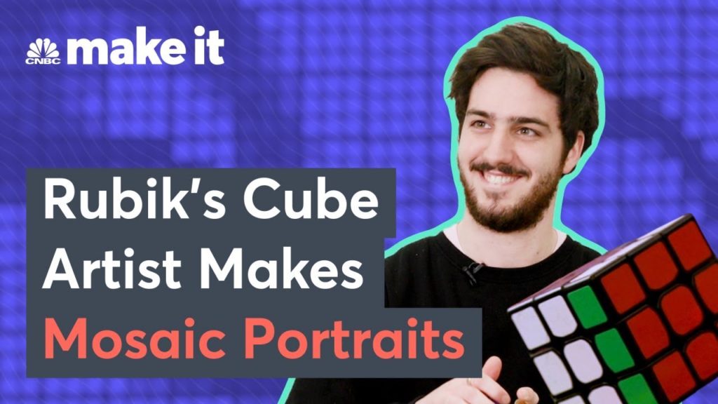 How This Italian Artist Creates Rubik’s Cube Mosaic Portraits