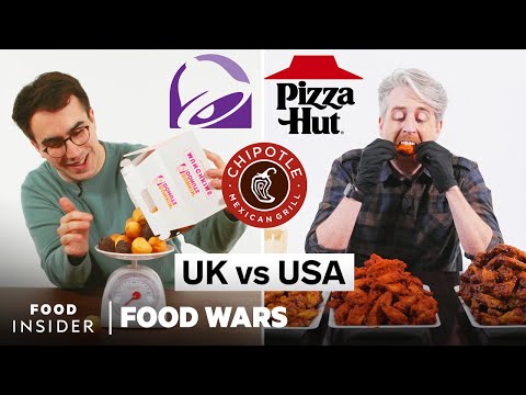 US vs UK Portion Size Differences (Taco Bell, Pizza Hut, Chipotle, and More) | Food Wars