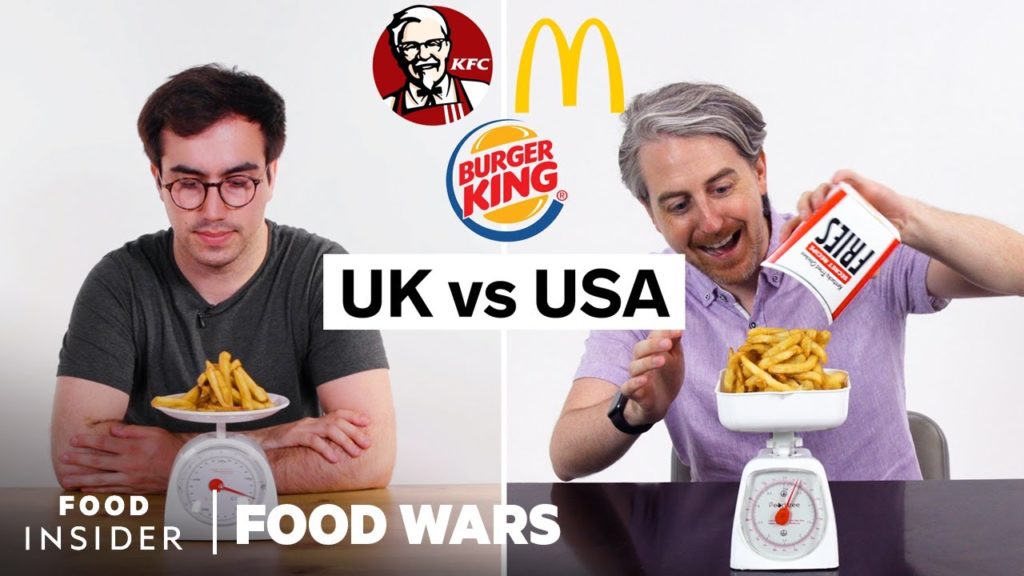 US vs UK Portion Size Differences (KFC, McDonald’s, Burger King) | Food Wars